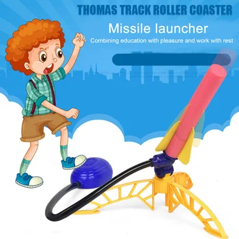 

Parents Children Non Toxic Air Pressed Outdoor With LED Rocket Launcher Foot Shoot Off Step Pump Early Education Fun Kids Toy