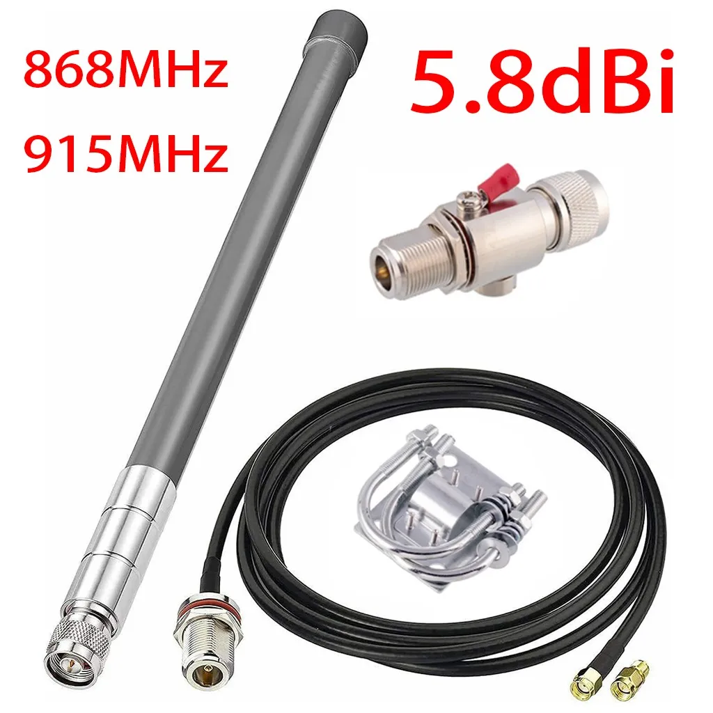 Helium Antenne 5.8DBi Gain Glass Fiber LoRa Antenna For LoRaWAN 868MHz Helium Miner Nebra Bobcat 915MHz For Environment Monitor