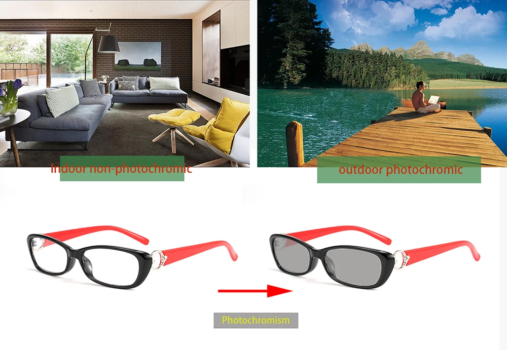 Очки для чтения при близорукости фотохромные очки серые линзы кошачьи женские солнцезащитные очки, оправа для очков