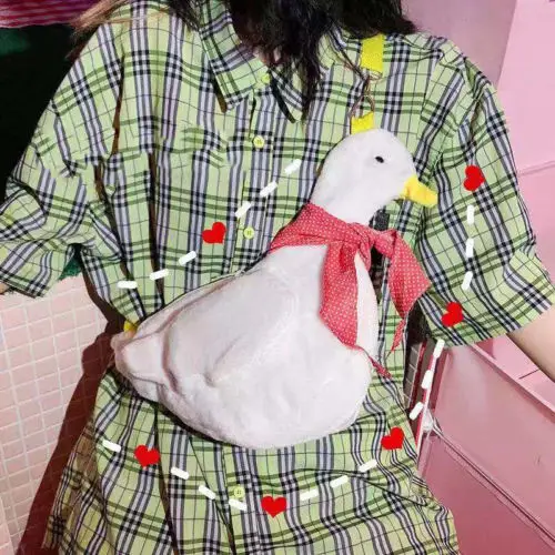 Duck Plush Purse Cartoon Animals Shape Crossbody Bag Shoulder Messenger Bag for Adult Kid Girls 3