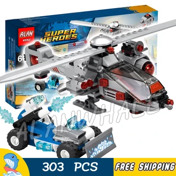 

303pcs Super Heroes DC Speed Force Freeze Pursuit CyborgCopter 10844 Model Building Blocks Kids Bricks Compatible With