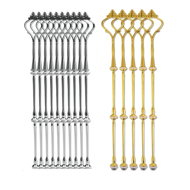 5 Sets Gold&amp10 Silver 3 Tier Crown Cake Plate Stand Fittings Hardware Holder Kitchen Gadgets For Wedding And Party | Дом и сад