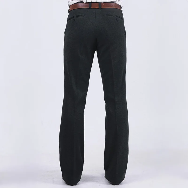 Men's Suit pants Micro-elastic FIared pants Men's Autumn and Winter Thick Business casual Woolen Straight Wide-leg trousers