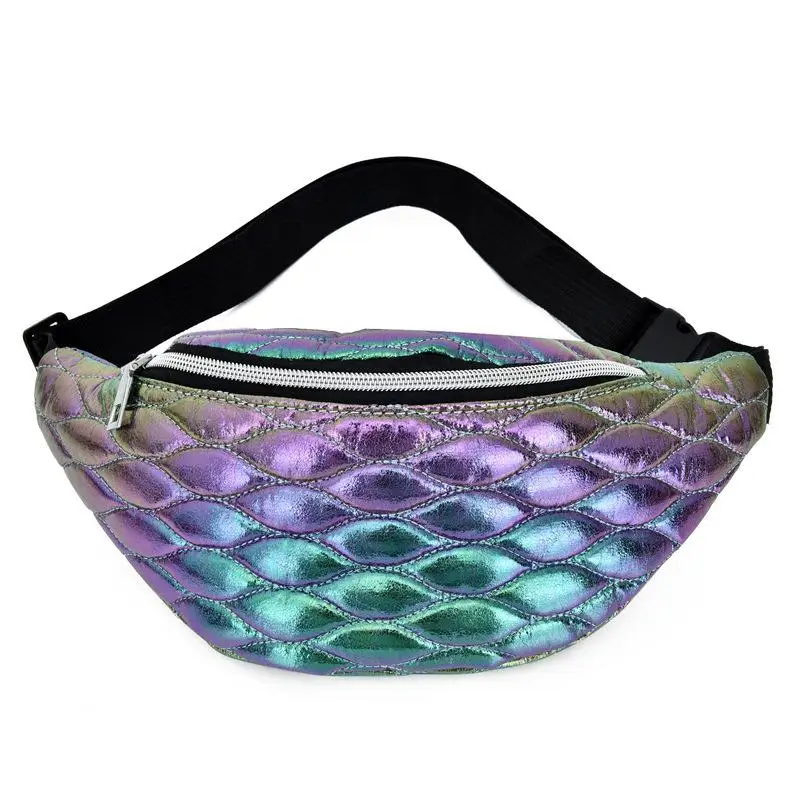 Linger fanny pack голографическая модная поясная сумка банан поясная сумка отражающая сумка на плечо с лазерным покрытием поясная сумка pochete Женская поясная сумка - Цвет: cai se