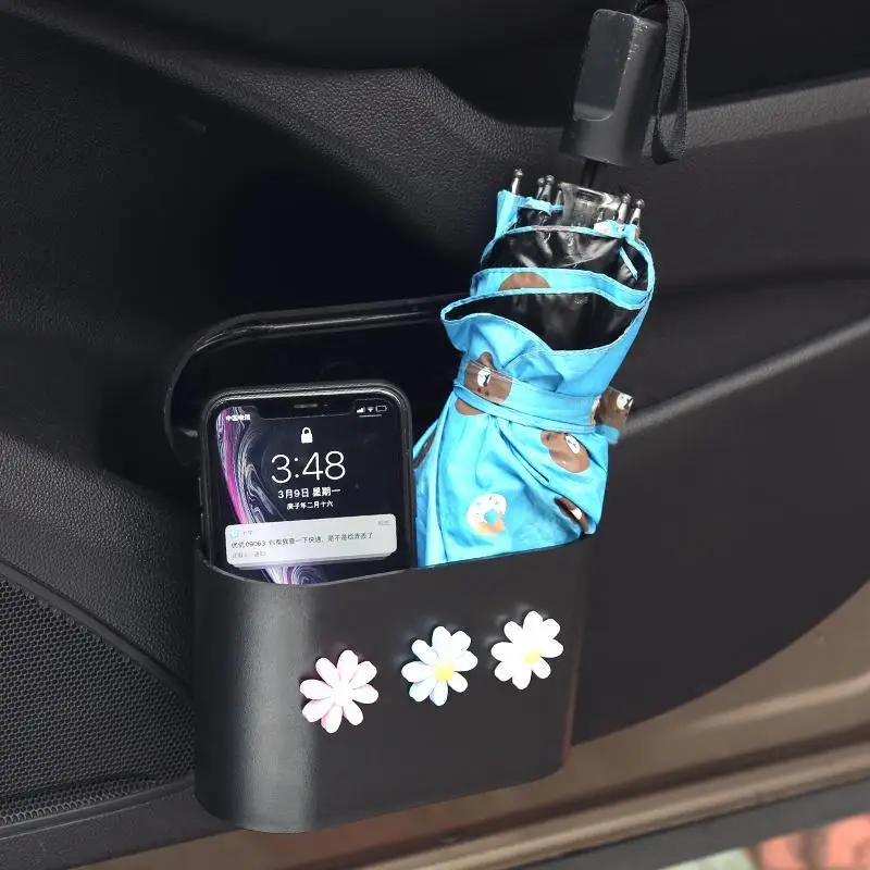 Car Trash Can Door Hanging Storage Bin Cartoon Multifunctional Front Storage Bin Creative Car Supplies