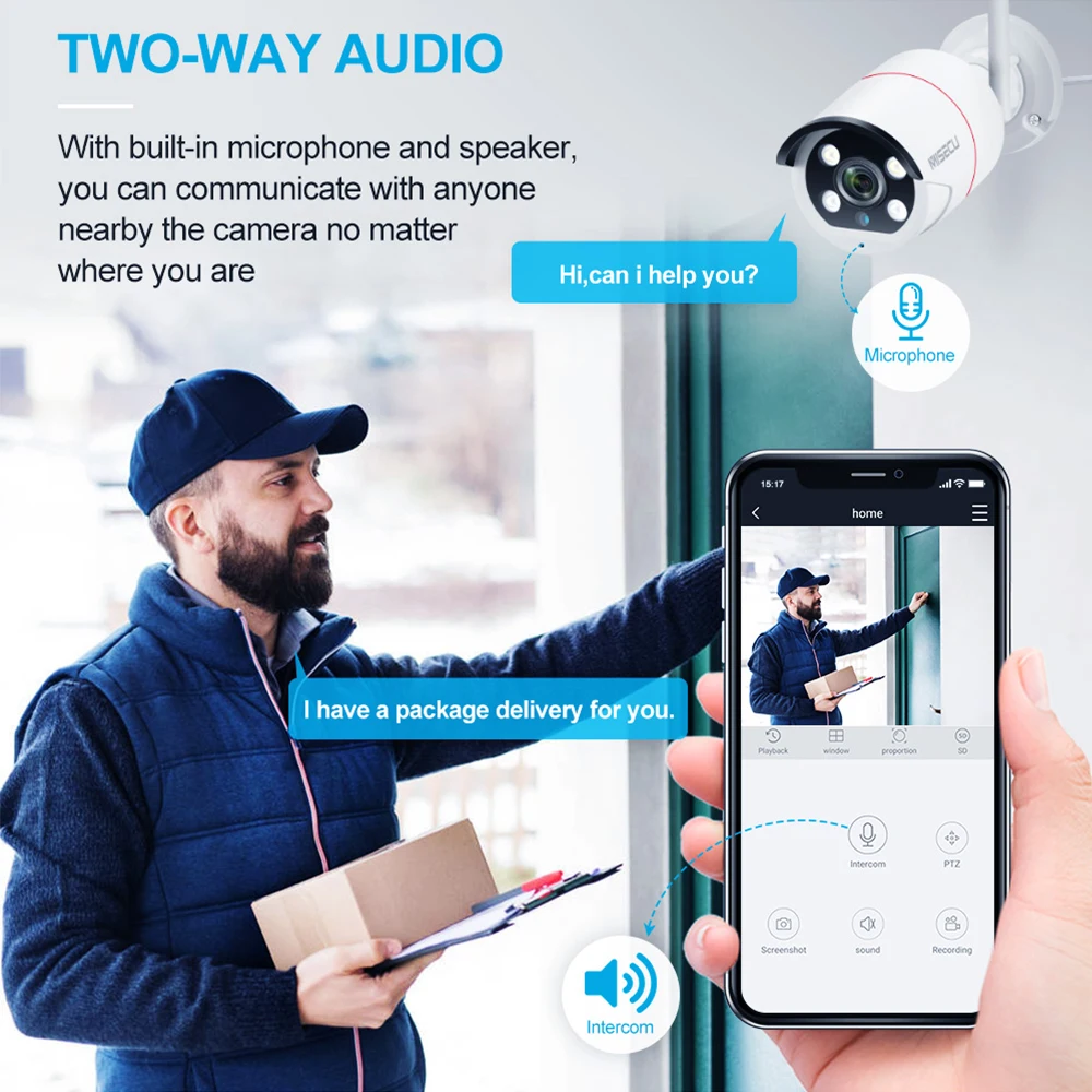 MISECU 3MP Wi Fi CCTV Системы 12 дюймовый монитор NVR видеонаблюдения Камера двухстороннее