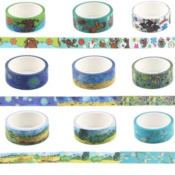 

10pcs/lot BH1026 Blinghero 15mmX5m Vangogh Oil Painting Washi Paper Tape Cartoon Masking Tape Adhesive Tape Sticker Label Gift