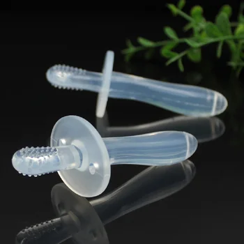 

Baby Silicone Training Toothbrush Shape Safe Toddle Teether Chew Toys Teething Ring Gift for Infant Baby Teether