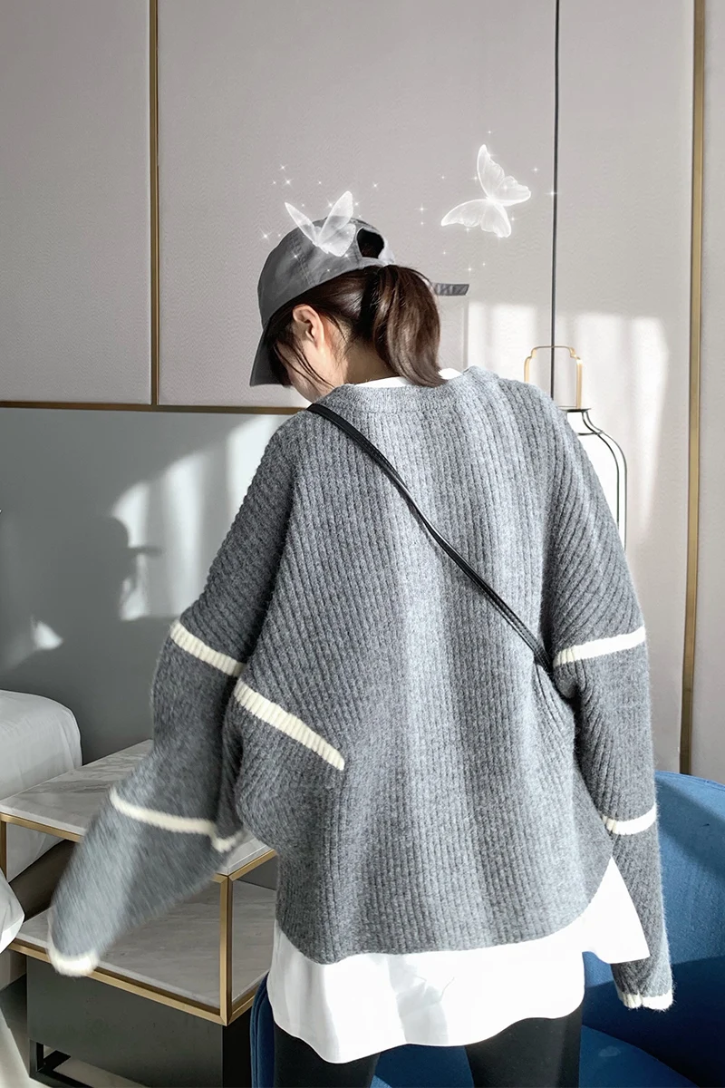 Autumn and Winter New Sweater Women's Loose Solid Color Knitwear Korean Casual Fashion Pullover Plus Size Women Sweaters