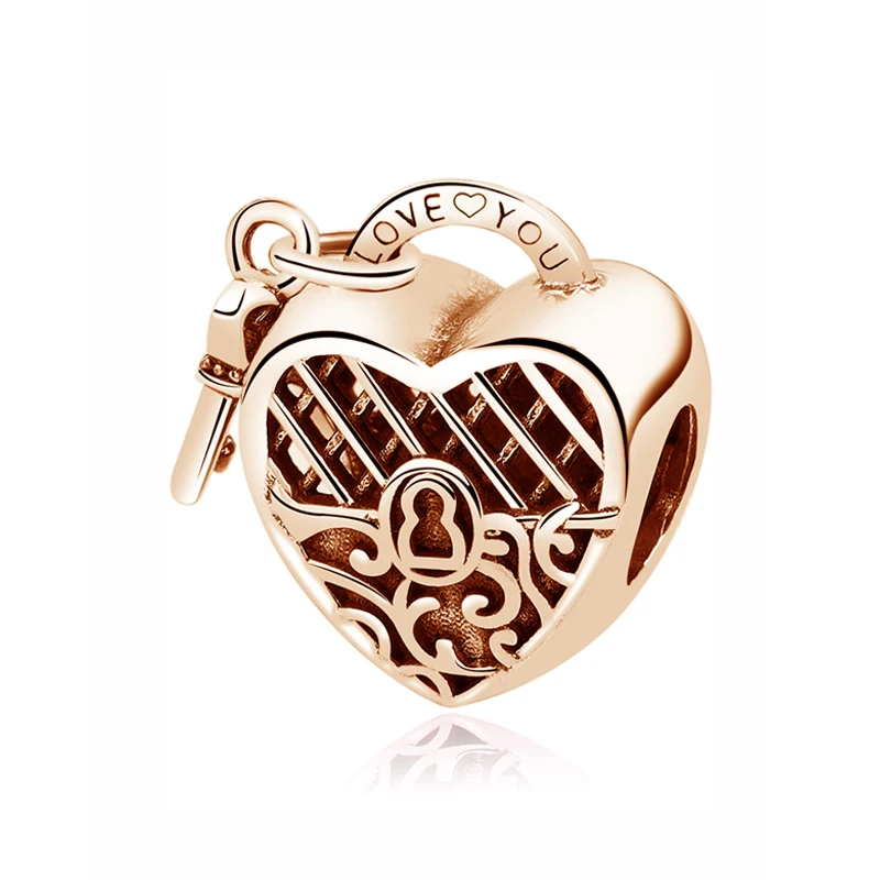 YW20938-White Authentic 925 Sterling Silver Beads Charm Crystal charm Rose Gold Clear CZ Fit Original Pandora Bracelet Women Diy Jewelry - Цвет: YW20938-White