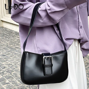 

LUCDO Fashion Small Pu Leather Handbag Retro Shoulder Bags For Women 2020 Summer New Vintage Messenger Travel Totes Bag