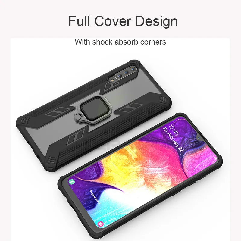 Чехол для samsung Galaxy A50 A30, роскошный металлический держатель, силиконовый чехол, противоударный защитный бампер для samsung A 50 30 Funda