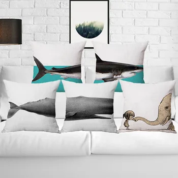 

Shark Half-length Pillow Case Cushion Cover Linen Home Decor Pillowcase Decorative Pillows For Sofa Christmas Pillow Cases