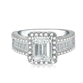 

2020 New European and American Boutique Ring S925 Sterling Silver Zircon Engagement Wedding Ring Ladies Party Party Jewelry