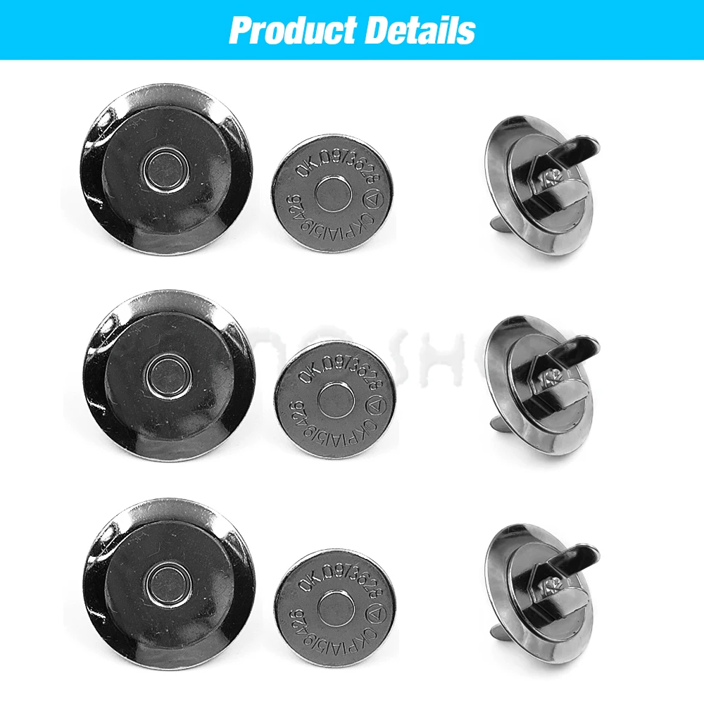 Metal Magnetic Snap Clasps 10sets/lot 16mm-20mm Sewing Purse Handbag Bag Craft Wallet Parts Accessories Materials Buckle