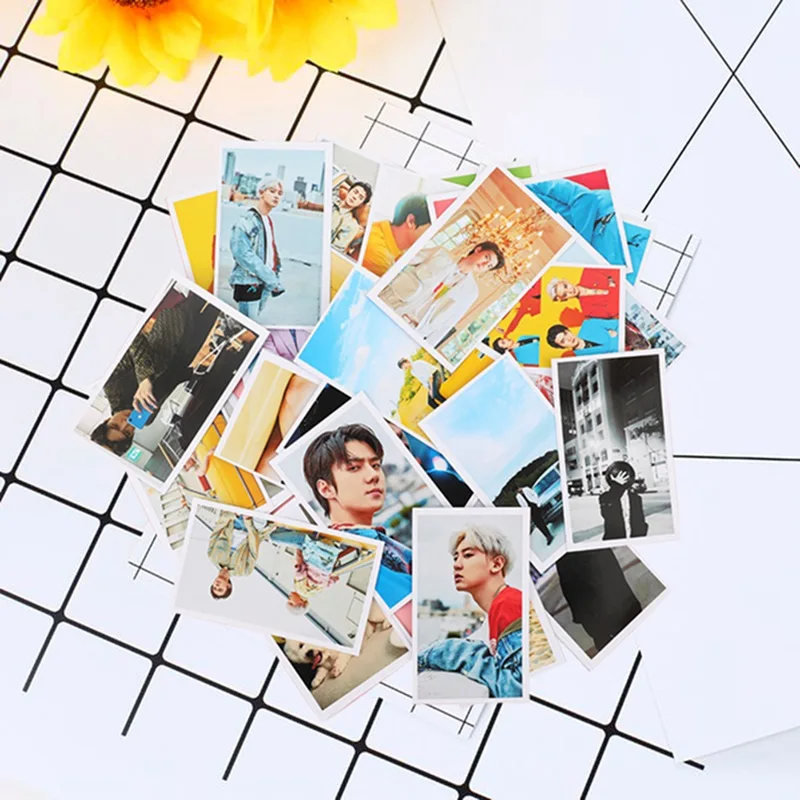 30 шт./кор. Album EXO CHANYEOL SEHUN альбом самодельные бумажные Lomo карты фото карты HD фотокарты вентиляторы подарок