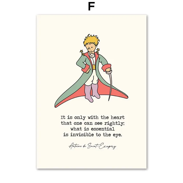 Numbers Letters Flower Little Prince Fox Anime Wall Art Canvas Painting Nordic Posters And Prints Wall Pictures Kids Room Decor F