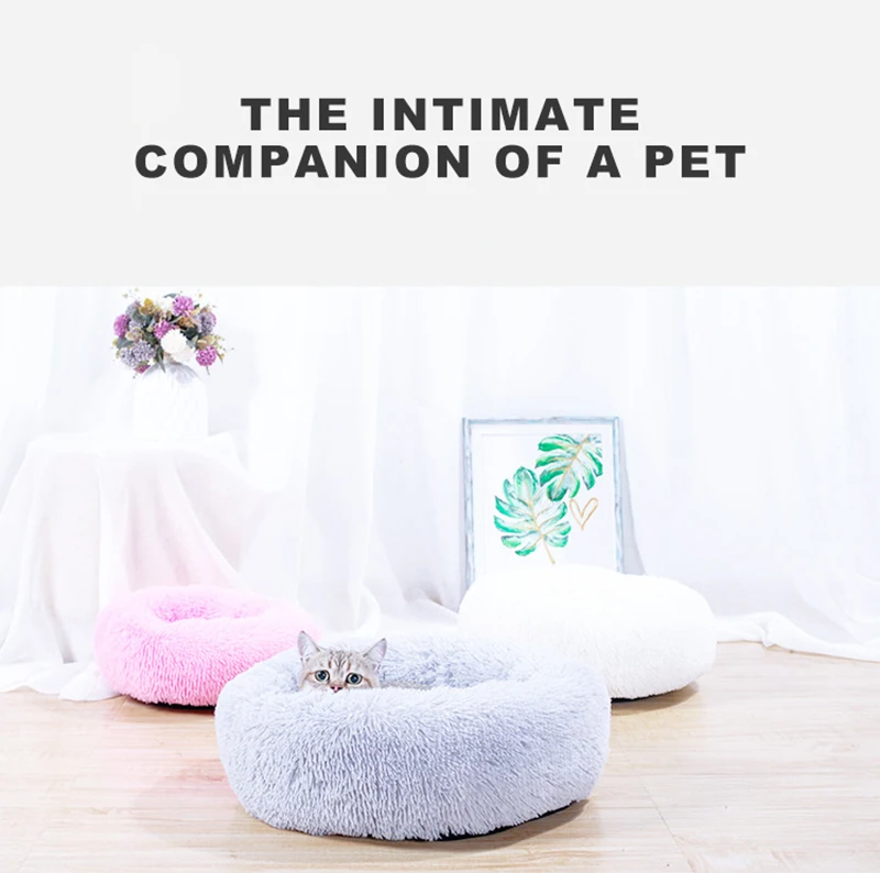 Macio Quente Pet Rodada Cama Confortvel Pet Co Ninho Gato Canil Lavvel Fcil De Limpar Pet fornecimento дома Quente Para An