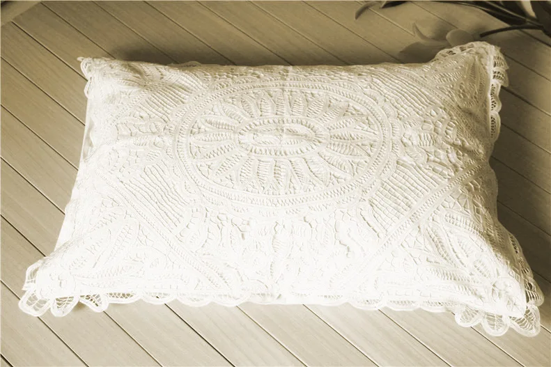 QUNYINGXIU чехол для подушки 83*61 см вышитая подушка белый цветочный хлопок ручной работы пылезащитный домашний чехол для кровати в отеле