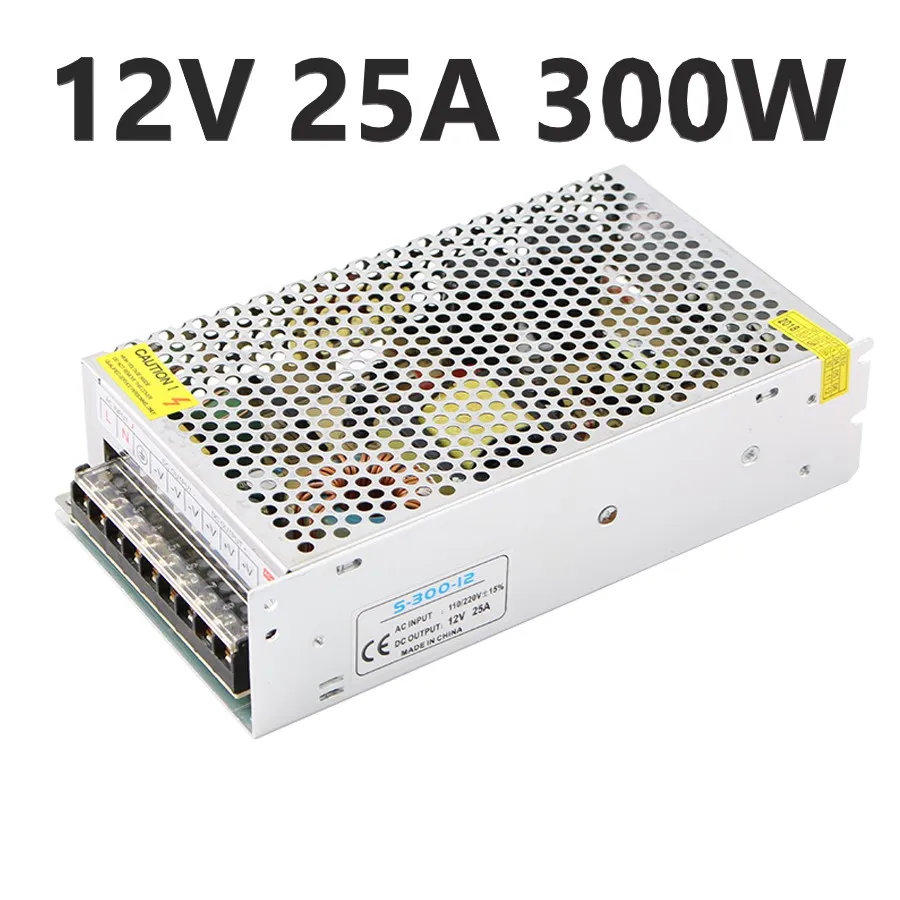 12 В блок питания AC DC 12 В 2A 3A 5A 10A 15A 20A AC DC адаптер 220 до 12 в источник питания 500 Вт 220 в 12 В светодиодный трансформатор - Цвет: 12V 25A 300W
