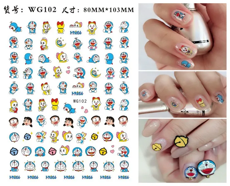 Дизайн ногтей абстрактный персик мультфильм Стиль Тип принцесса стикеры 3D на ногти nail art Наклейка шаблон инструмент для ногтевого дизайна украшения - Цвет: WG102