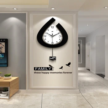 

Nordic Clock Wall Clock Living Room Personality Creative Fashion Clock Atmosphere Modern Minimalist Home Silent Quartz Clock