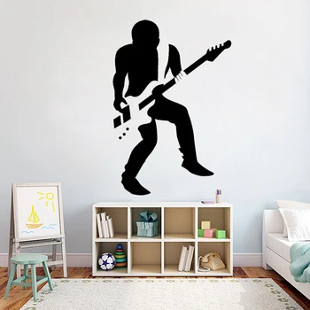 

Rock Guitarist Wall Sticker Vinyl Music Boys Guitar singer Bedroom Wall Stickers Removable Art Room Decoration Wallpaper Z248