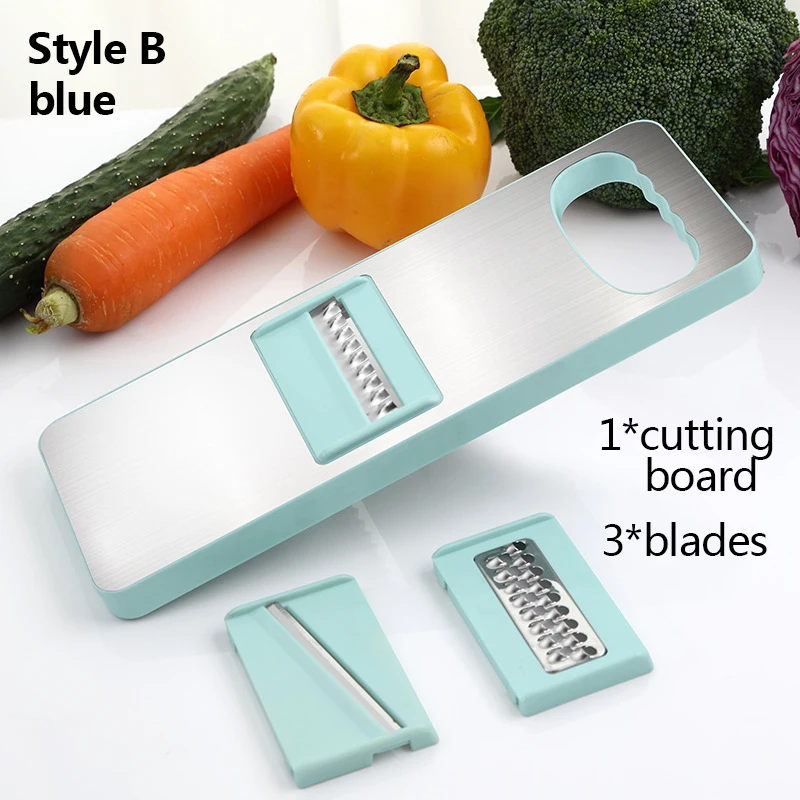 Style B blue TESHOM измельчитель овощей мандолина слайсер фруктовый сыр лук резак Картофельная Терка кухонные Инструменты гаджеты аксессуары Новинка - Цвет: Style B blue