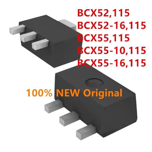 

100% NEW Original BCX52 AE BCX52-16 AM BCX55 BE BCX55-10 BG BCX55-16 code BM PNP NPN 60V 1A Medium Power Transistors SOT-89 SMD