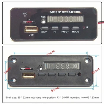 

DC 12V MP3 Decoder Board Audio Module USB TF FM Radio Hands-Free For Car Support Recording Bluetooth 5.0 AUX MP3 Player Car Kit