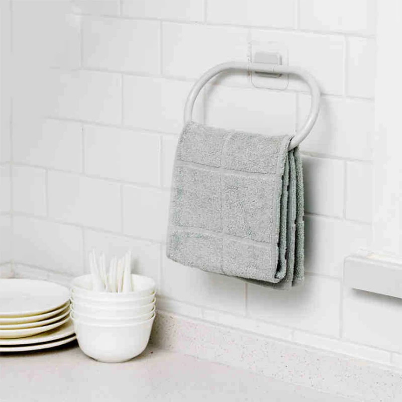 WBBOOMING 30 Degree Angle Towel Bar Bathroom Kitchen Wall-mounted ABS Towel Rack Bathroom Self Adhesive Door Wall Hanging Holder