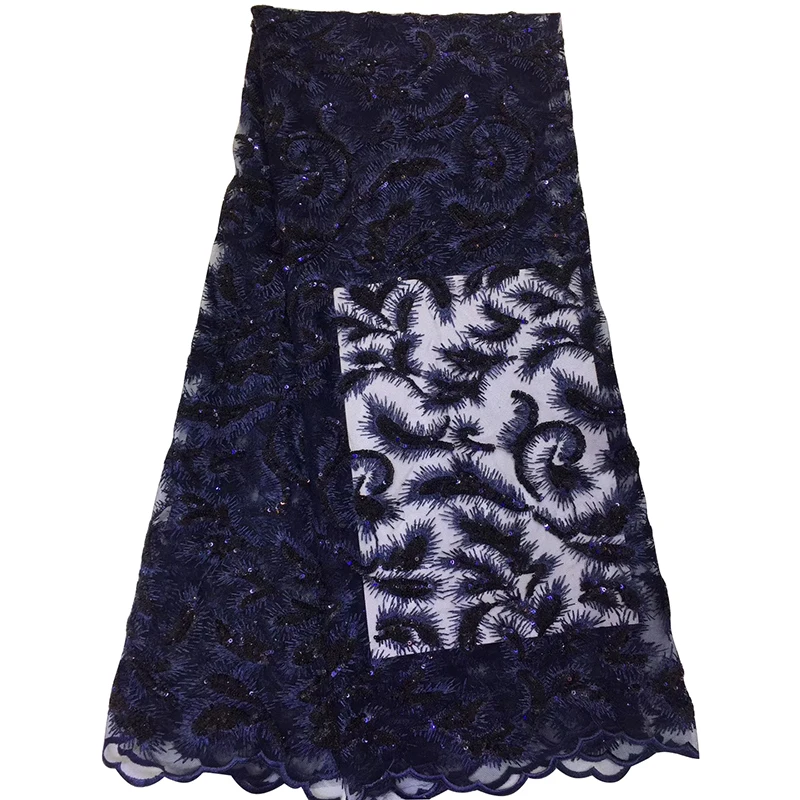 Высокое качество вечернее платье Африканское кружево ткань замечательная вышитая блестками кружевная ткань для современных леди вечерние платья