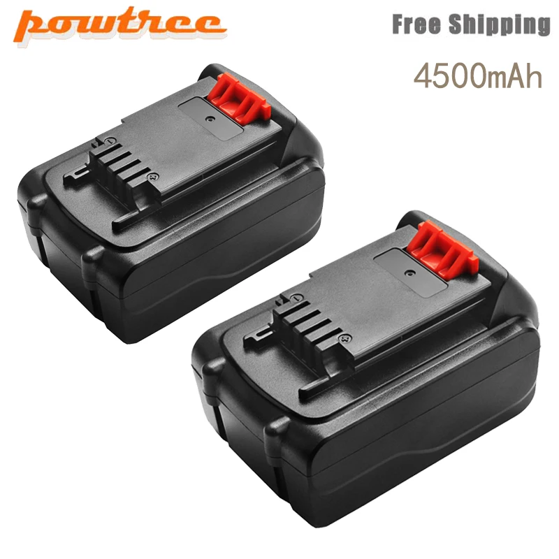 Литий ионные аккумуляторные батареи Powtree 4500 мАч LB20 для Black & Decker LBX20 LBXR20 LB2X4020