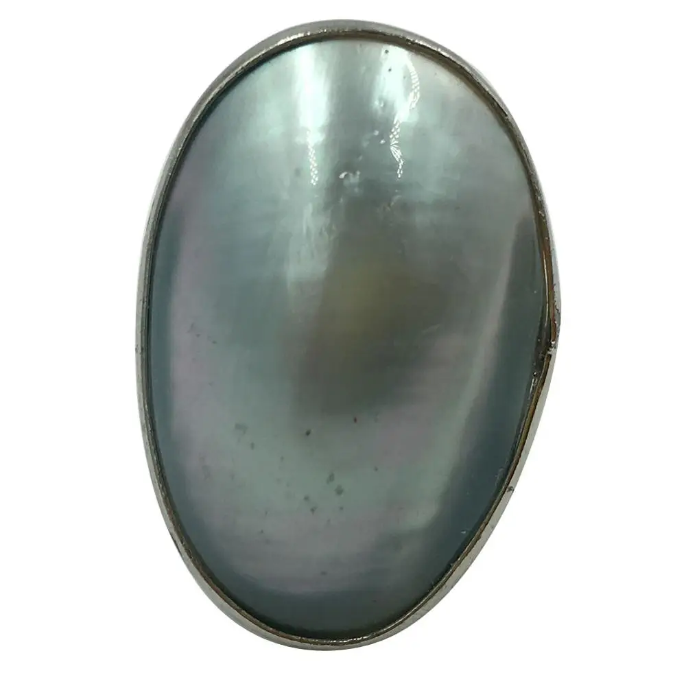 Free Shipping Beautiful jewelry Blue Moth of pearl Shell Oval Art Ring 7~12&quot Adjust Size PC8329 | Украшения и аксессуары