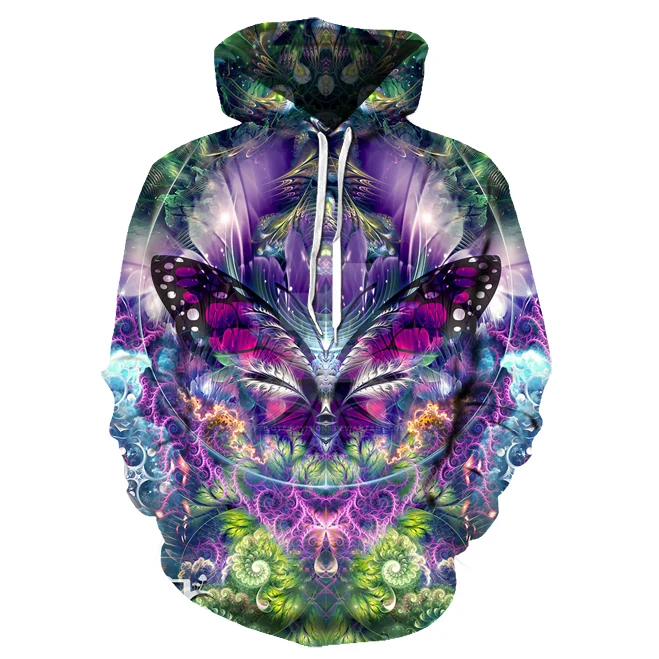 

HOWL LOFTY Psychedelic Hoodies Trippy Visionary Artwork Rainbow Mandala Chakra Art Sublimation Print Hoodies Men Plus Size S-6XL