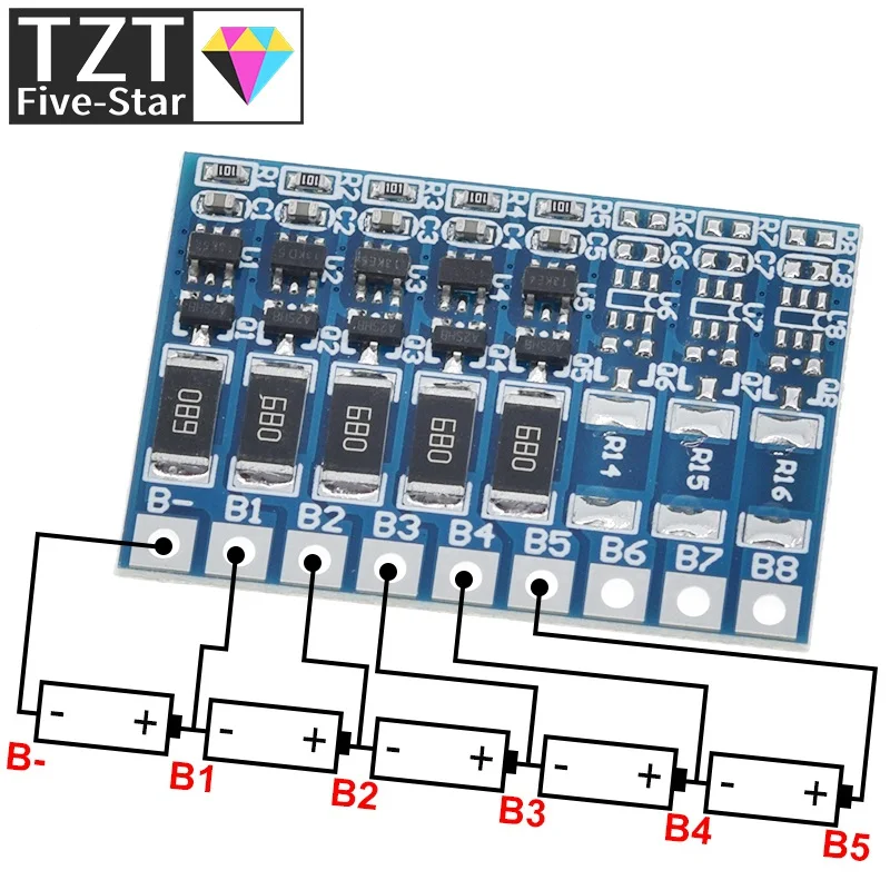 TZT 5S 4 2 v li-ion балансировочная плата 18650 21V для полной зарядки аккумулятора |