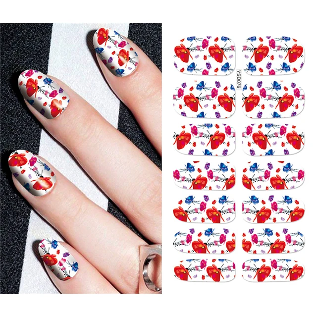Nail Stickers For Nails Sliders 3D Color Water Transfer Nail Sticker Creativity Decoration Art Necklace Pattern Dreamcatcher YSD076