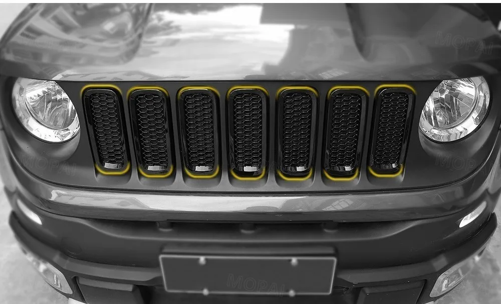 MOPAI гоночные грили для Jeep Renegade+ Автомобильная передняя решетка декоративная крышка наклейки для Jeep Renegade автомобильные аксессуары Стайлинг