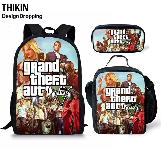 3 Тикин Grand Theft Aut печати школьные ранцы для мальчиков девочек студенческий детский школьный рюкзак мальчик ранец дети книга сумка Mochila - Цвет: 3