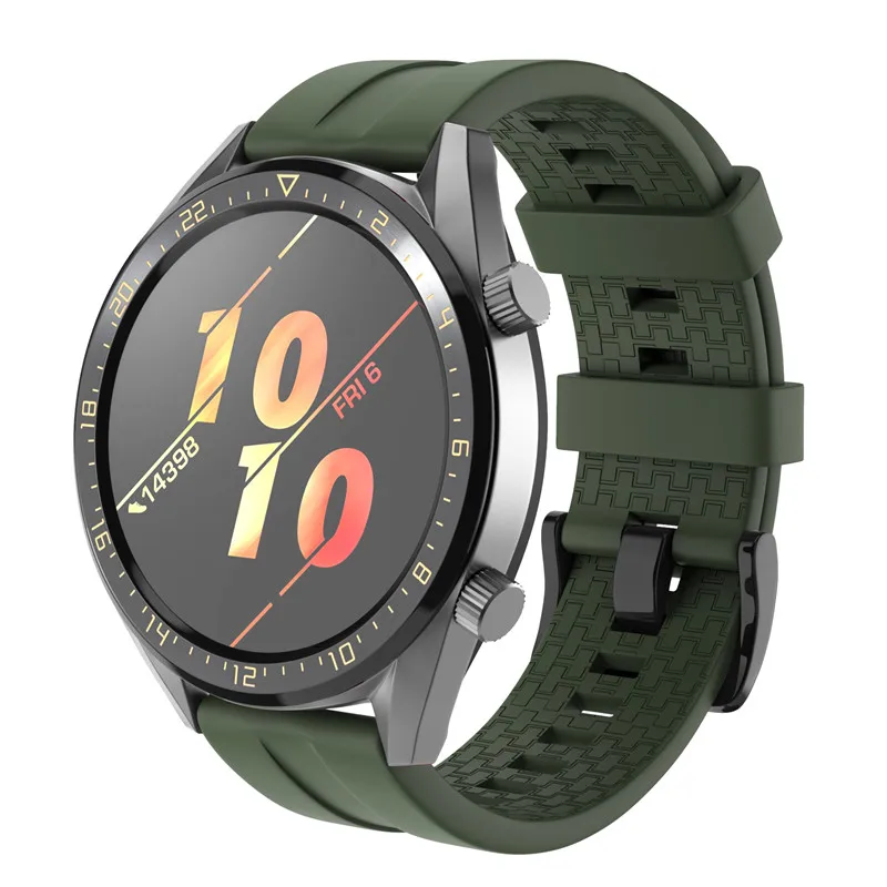 Silicone Sport Watch Band with Black Buckle - 22mm Smart Wrist Strap, Universal Fit