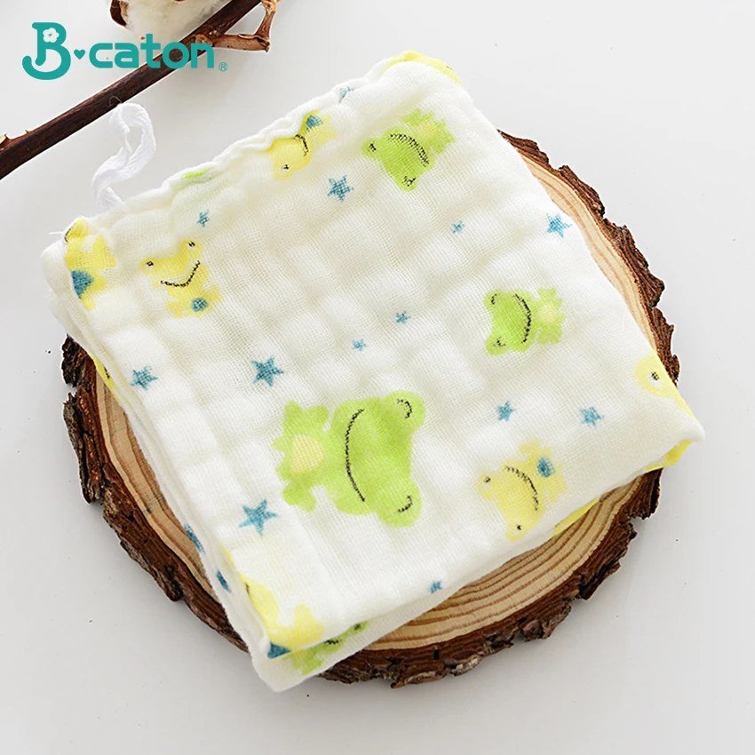Baby Handkerchief Baby Face Towel Baby Cartoon Bath Cotton Burp Cloth Soft Absorbent 6-Layer Gauze Kindergarten Washcloth