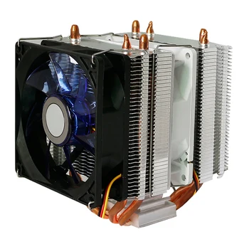 

Tower Radiator Three Fans 9CM Silent LED Luminous Cooling Fan Computer Double Tower Three Fans Heat Pipe CPU Radiator