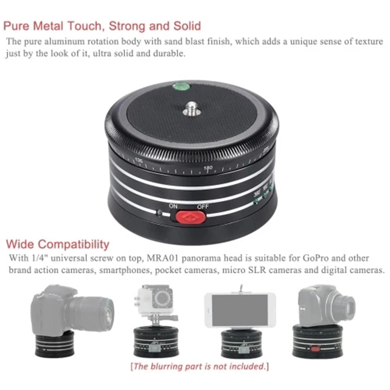 AFI MRA01 профессиональная 360 градусов металлическая электрическая панорамная шаровая Головка с пультом дистанционного управления для GoPro экшн-камеры смартфона Pocke