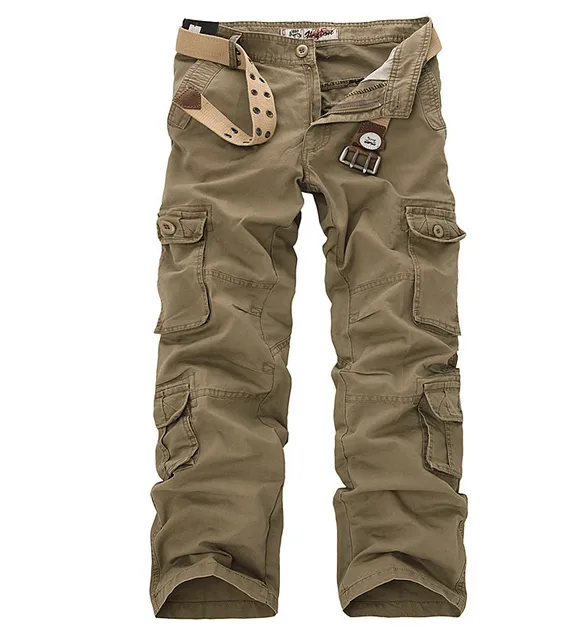 $US $21.28  Men's Overalls Army Cargo Pants Straight Multi-pockets Baggy Long Trousers Casual Streetwer tactica