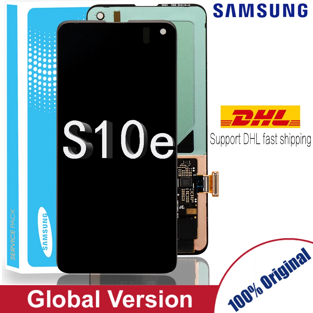 ЖК дисплей AMOLED для SAMSUNG S10E G970F/DS G970U G970W s10e сенсорный экран дигитайзер в сборе 100%
