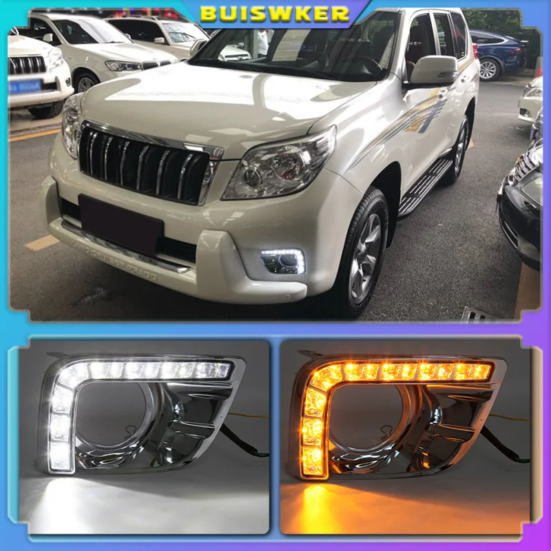 Daytime Running Lights For Toyota Prado 150 Fj150 LC150 2010 2013 Land Cruiser DRL Fog Lamp 