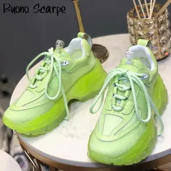 

Round Toe Women Sneakers Flat Platform Daddy Shoes Casual Breathable Women Flats Cross-tied Women Sneakers Real Leather Shoes