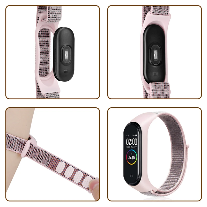 Сменный нейлоновый ремешок на липучке для xiaomi mi band 4, браслет NFC, умные часы xiaomi mi band 3, цветной ремешок, браслет против потери