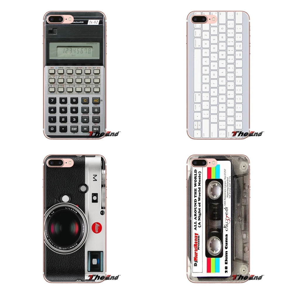 

For iPod Touch Apple iPhone 4 4S 5 5S SE 5C 6 6S 7 8 X XR XS Plus MAX Transparent TPU Cases Covers Camera Cassette Tape Keyboard