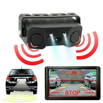 

12V-24V 5 Inch Reversing Display 3 In 1 Car Parking Sensor Rear View Camera Buzz Car Rear View Camera